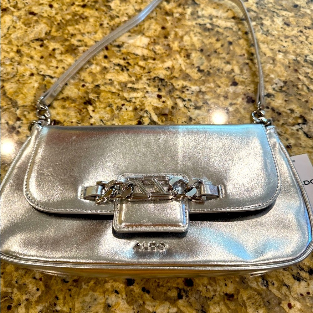 ALDO Silver Chain Detail Women's Bag New